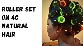 Roller setting your 4C Natural Hair at Home [upl. by Nayarb433]