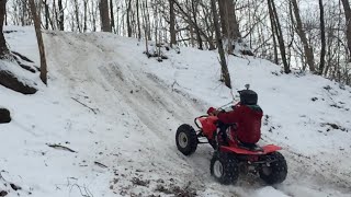 trx450r RAW winter clips [upl. by Renruojos]