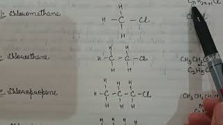 chloromethanechloroethane chloropropanechlorobutane chloropentane chlorohexane structure names [upl. by Jago]