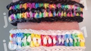 New Double Slip Knot Bracelet  Reversible  Rainbow Loom [upl. by Assital]