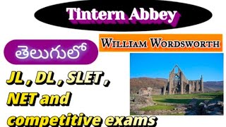 Tintern Abbey William Wordsworth nature poem explanation in Telugu [upl. by Mctyre]