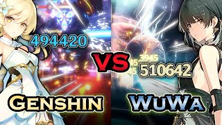 ULTIMATE COMBAT COMPARISON Wuwa vs Genshin [upl. by Iniretake674]