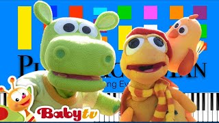 Snuggle Puppets  BabyTV Slow EASY Medium 4K Piano Tutorial [upl. by Grani282]