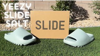 Yeezy Slide Salt Review amp Size Info [upl. by Palm]