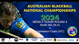 Australian Blackball National Championships 2024  Mens A Round 4 North WA v Impression Cues [upl. by Frager270]