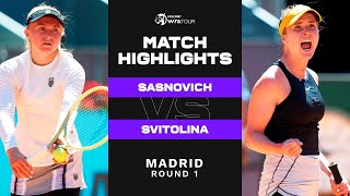 Aliaksandra Sasnovich vs Elina Svitolina  2023 Madrid Round 1  WTA Match Highlights [upl. by Iormina178]