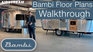 Airstream Bambi Floor Plans Walkthrough and Comparison 16RB 19CB 20FB 22FB [upl. by Ludeman]