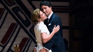 PM Trudeau and wife Sophie let loose at Press Gallery dinner [upl. by Eirojram150]