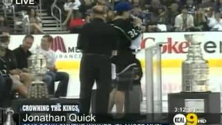 Jonathan Quick unloads 3 FBombs on Channel 9 in LA [upl. by Barron]