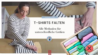 👕 Tshirts falten  alle Methoden für unterschiedliche Größen 👕🎽 [upl. by Dwane969]