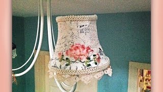 how to make a shabby chic silk embroidered lampshade [upl. by Annil]