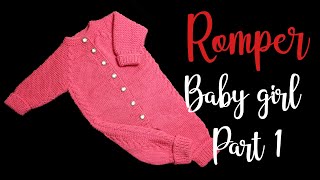 Baby Girl Knitted Romper  03 months  Knitting Tutorial in Urdu  StepbyStep Tutorial  Part 1 [upl. by Surbeck]