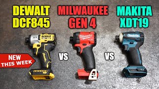 DeWALTs New Top Impact Driver DCF845 Dynod vs Latest Makita amp Milwaukee [upl. by Lramaj]