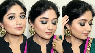 Indian Festive Makeup Tutorial  Smoky Green Eyes  corallista [upl. by Isherwood649]