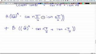 Discrete Math 2 Tutorial 28 Complex Root Recurr Relation 2 [upl. by Halda]