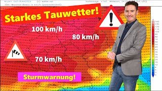 STURMWARNUNG Massives Tauwetter viel Regen und orkanartige Böen Der Winter zieht vorerst ab [upl. by Atterehs]