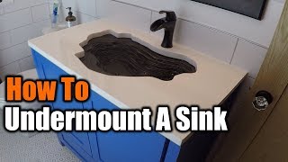 How To Undermount A Sink  THE HANDYMAN  1940s Bathroom Remodel [upl. by Yeknarf]