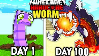 I Survived 100 Days as a WORM in Minecraft [upl. by Skill]