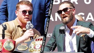 HIGHLIGHTS  CANELO VS CALEB PLANT CHAOTIC PRESS CONFERENCE amp FACE OFF VIDEO [upl. by Khalin419]