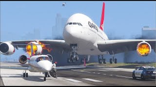 Emirates Airplane A380 Airbus Crash After a Big Collosion  GTA 5 [upl. by Ojyram190]