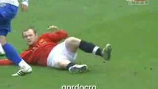 Rooney Tries to Break Kranjcars Leg [upl. by Notsud]