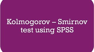 kolmogorov smirnov test using SPSS [upl. by Pippo288]