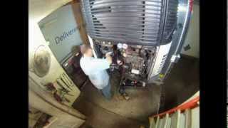 Carrier genesis TM1000 multitemp 05G compressor replacement on reefer trailer [upl. by Courcy]