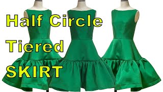 HALF CIRCLE TIERED SKIRT  TIERED SKIRT  PATTERN MAKING AND SEWING TUTORIAL  LA MODÉLISTE [upl. by Atilamrac607]