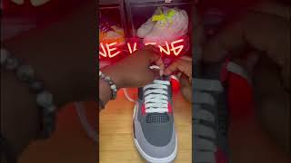 Tutorial On How To Lace Up Your Air Jordan 4s Military Black amp Infrared edition Shorts Jordan4s [upl. by Markiv68]