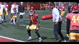 USC wide receivers drills from spring football practice No 7 [upl. by Apilef]