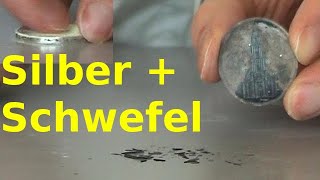 Chemische Reaktion von Silber mit Schwefel [upl. by Dorraj]