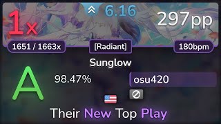 osu420  Yamajet feat Hiura Masako  Sunglow Radiant 9847  297pp 1❌  osu [upl. by Tillo261]