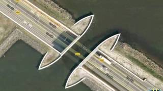 Drive Under the water  Aqueduct Veluwemeer in Netherlands [upl. by Letnom]