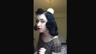 Vintage Hair Tutorial with bendy rollers and standing pin curls Dita inspired [upl. by Evatsug]