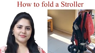 How to fold Luvlap stroller  Luvlap Galaxy Stroller folding  Baby stroller folding video [upl. by Faxon]