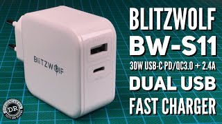 BlitzWolf BWS11 30W USBC PDQC30  24A dual usb fast charger on the bench [upl. by Odnaloy497]