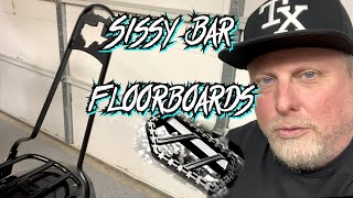 Indian Scout Sissy Bar and Mini Riot floorboards steelhorsearound motovlog motorcycle sissybar [upl. by Onaicul]