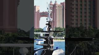 Would you climb up there Cleaning the mast of our superyacht [upl. by Laekcim]