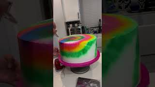 Tie Dye Cake tutorial tiedyetechniques cake vanilla decoration [upl. by Atikram]