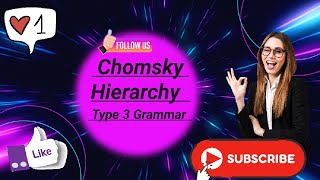 Type 3 Grammar Chomsky Hierarchy Theory of computation [upl. by Stephen259]