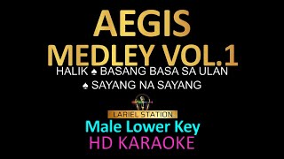 AEGIS Medley Karaoke vol1 Male Lower Key Halik  basang basa sa ulan  Sayang na sayang [upl. by Ravahs]