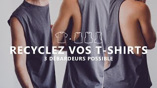 TRANSFORMEZ VOS TSHIRTS EN DÉBARDEURS  3 STYLES  ZÉRO COUTURE [upl. by Meer8]