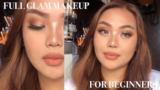 how to full glam makeup for beginners ♡ perfect for formal events graduation prom amp weddings [upl. by Aivull409]