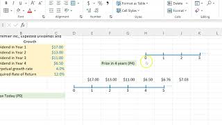 Stock Valuation With NonConstant Dividends Using Excel [upl. by Asaert275]