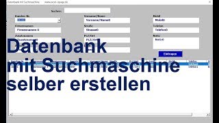 32 Excel VBA Datenbank mit Suchmaschine selber erstellen [upl. by Hanni]