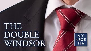 How to Tie a Tie Double Windsor Knot MIRRORED amp SLOW FOR BEGINNERS The Only Knot You Need to Know [upl. by Refinneg]