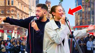 Two WORLDFAMOUS Buskers in One EPIC Performance  Sam Smith  Lay Me Down [upl. by Haeli]