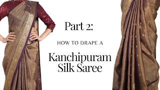 Drape a Silk Saree  saree draping tutorial  saree draping new style  Tia Bhuva [upl. by Esineg]