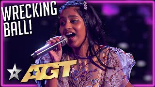 10 Year Old STUNS The Judges with Wrecking Ball Cover on Americas Got Talent [upl. by Crespo]