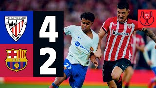 HIGHLIGHTS I ATHLETIC CLUB 4 vs 2 FC BARCELONA  COPA DEL REY 🔵🔴 [upl. by Nork]